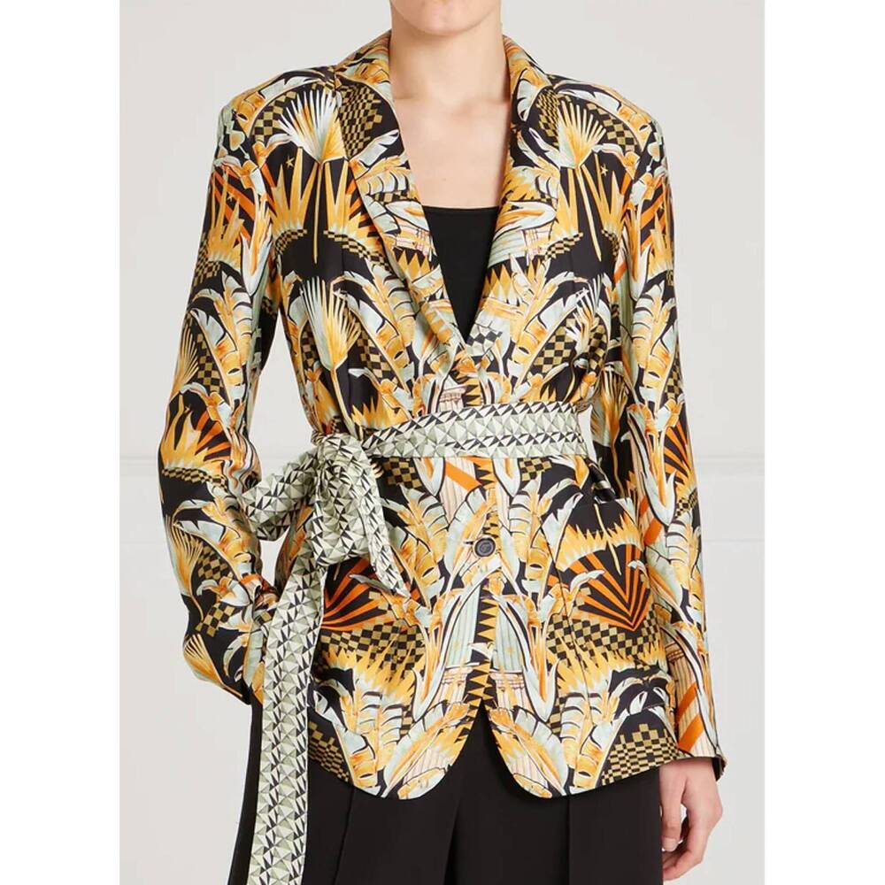 NEW TEMPERLEY LONDON odette satin jacket in black mix